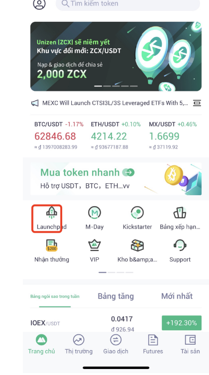 Hướng dẫn cách tham gia vào Launchpad  MEXC (App)