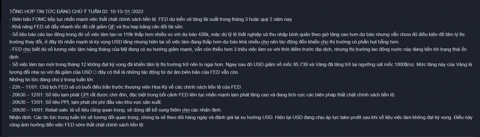 USD hiện đang giảm do thị trường thất vọng về số việc làm tạo ra