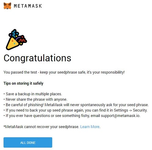 Hướng dẫn khôi phục ví Metamask bằng 12 cụm từ bí mật