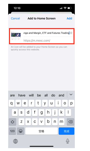 Cách thêm MEXC vào màn hình chính trên Iphone