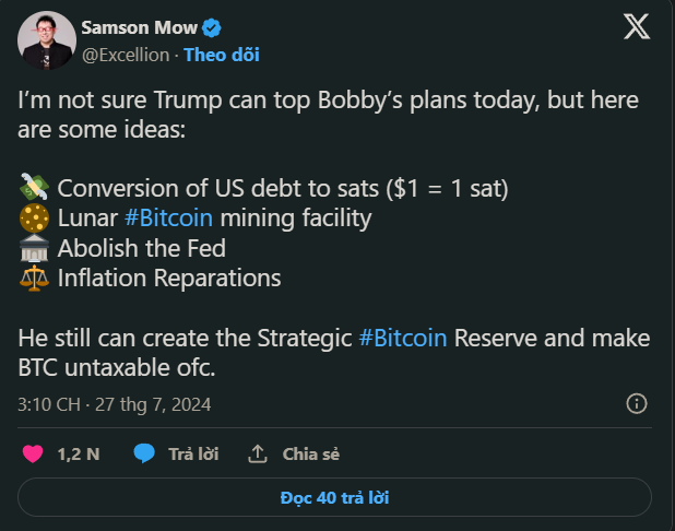 CEO JAN3 đề xuất những nội dung chính cho Trump tại Hội nghị Bitcoin ở Nashville