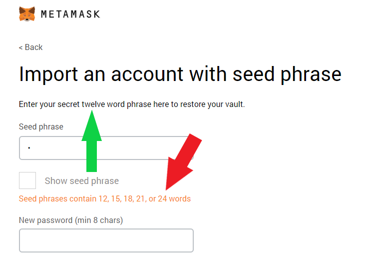 Hướng dẫn khôi phục ví Metamask bằng 12 cụm từ bí mật