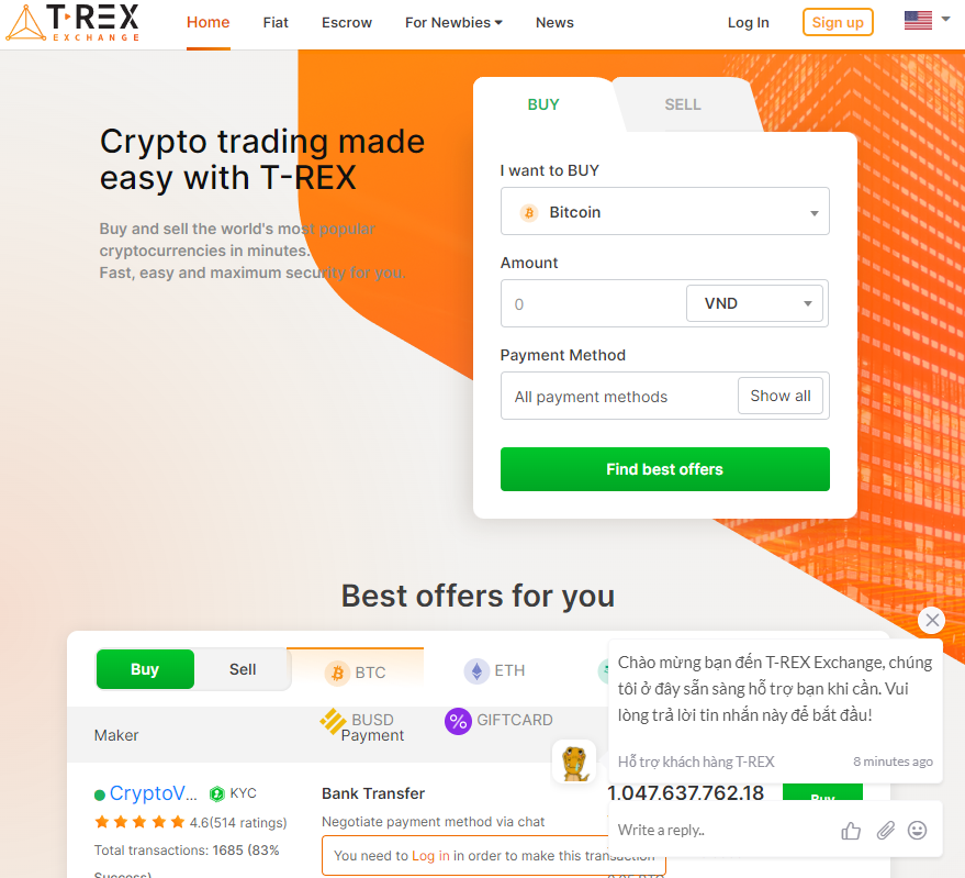 Tìm hiểu cơ bản về sàn giao dịch T - Rex