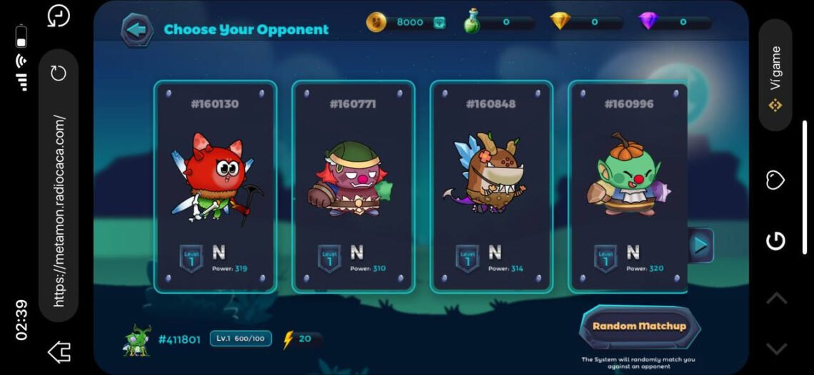 Hướng dẫn chơi game Metamon của Radio Caca cho người mới